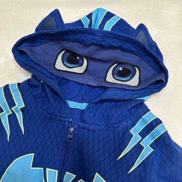 Blue PJ Masks One Piece Pajamas sz 3T Hooded PJ Masks Pajamas - Picture 4 of 11